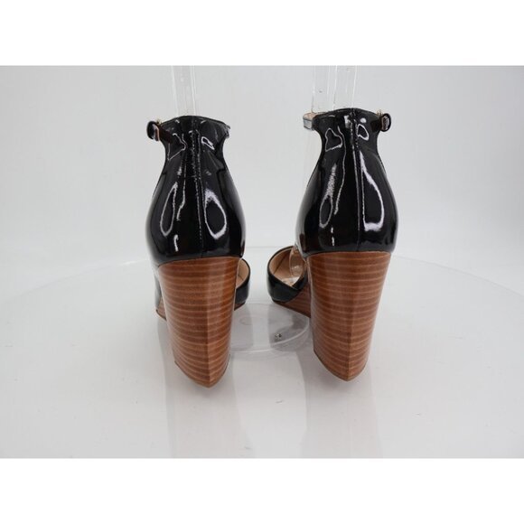 Cole Haan Women Lacey Wedge Ankle Strap Size 9 Black Patent Leather Ankle Strap - Picture 5 of 11